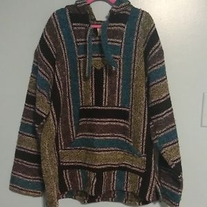 Mexican Baja Hoodie Jacket Size Large